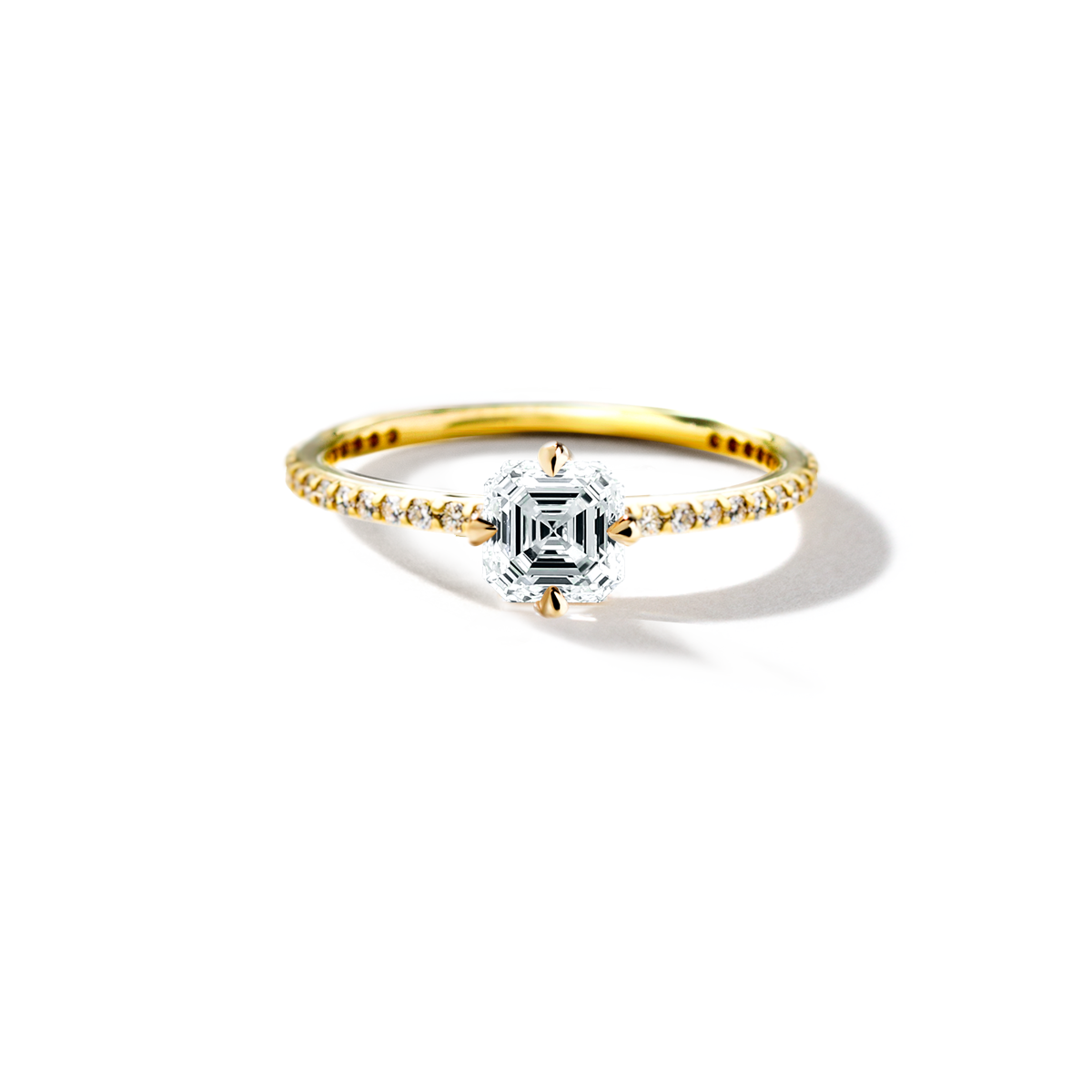 Solitaire Pave Engagement Ring
