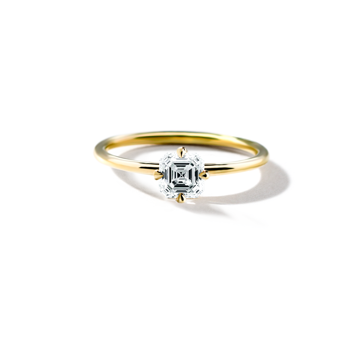 ILA #color_18K Yellow Gold Asscher Engagement Ring