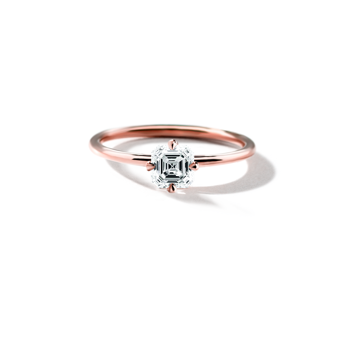 ILA #color_18K Rose Gold Asscher Engagement Ring