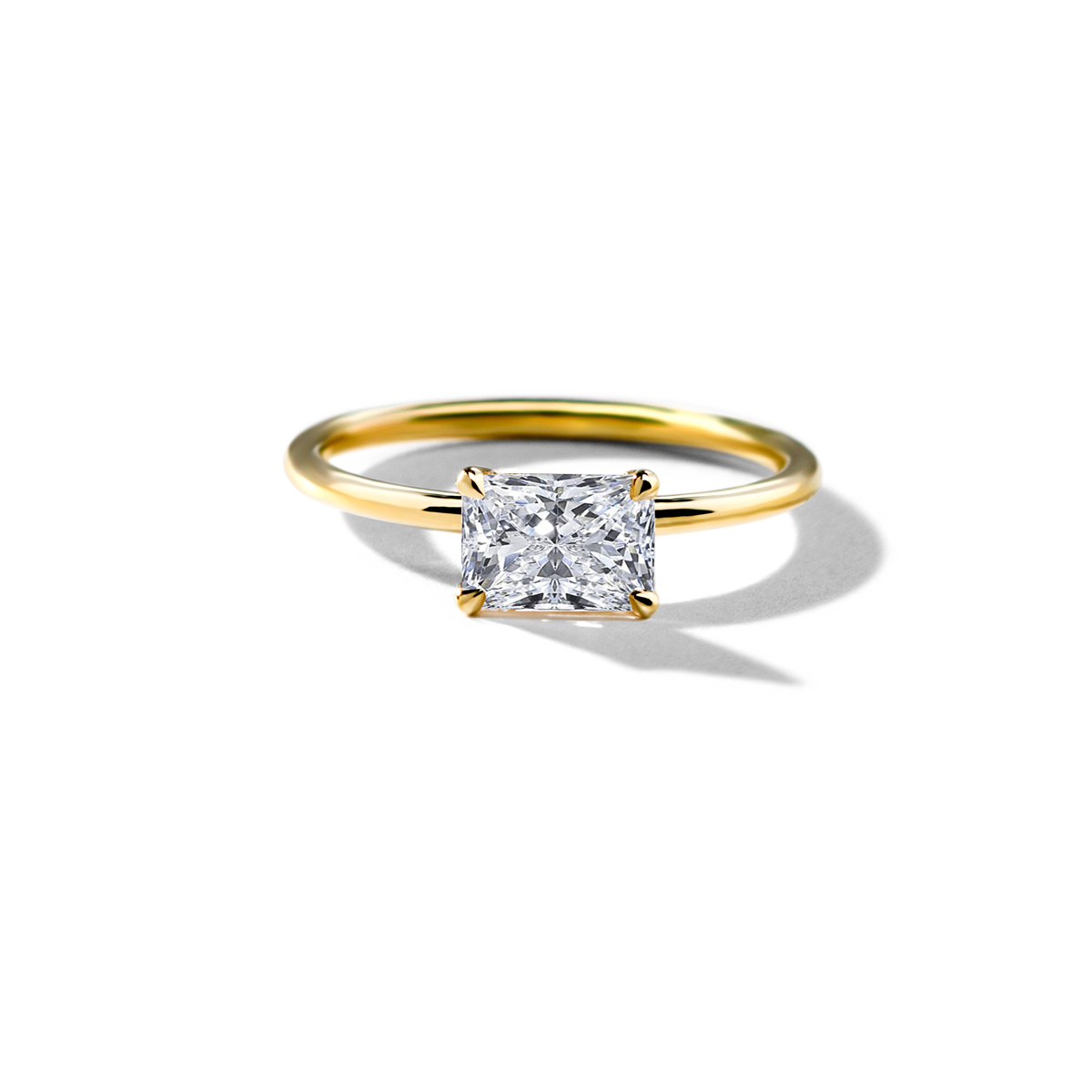 ILA Radiant #color_18K Yellow Gold Engagement Ring East West