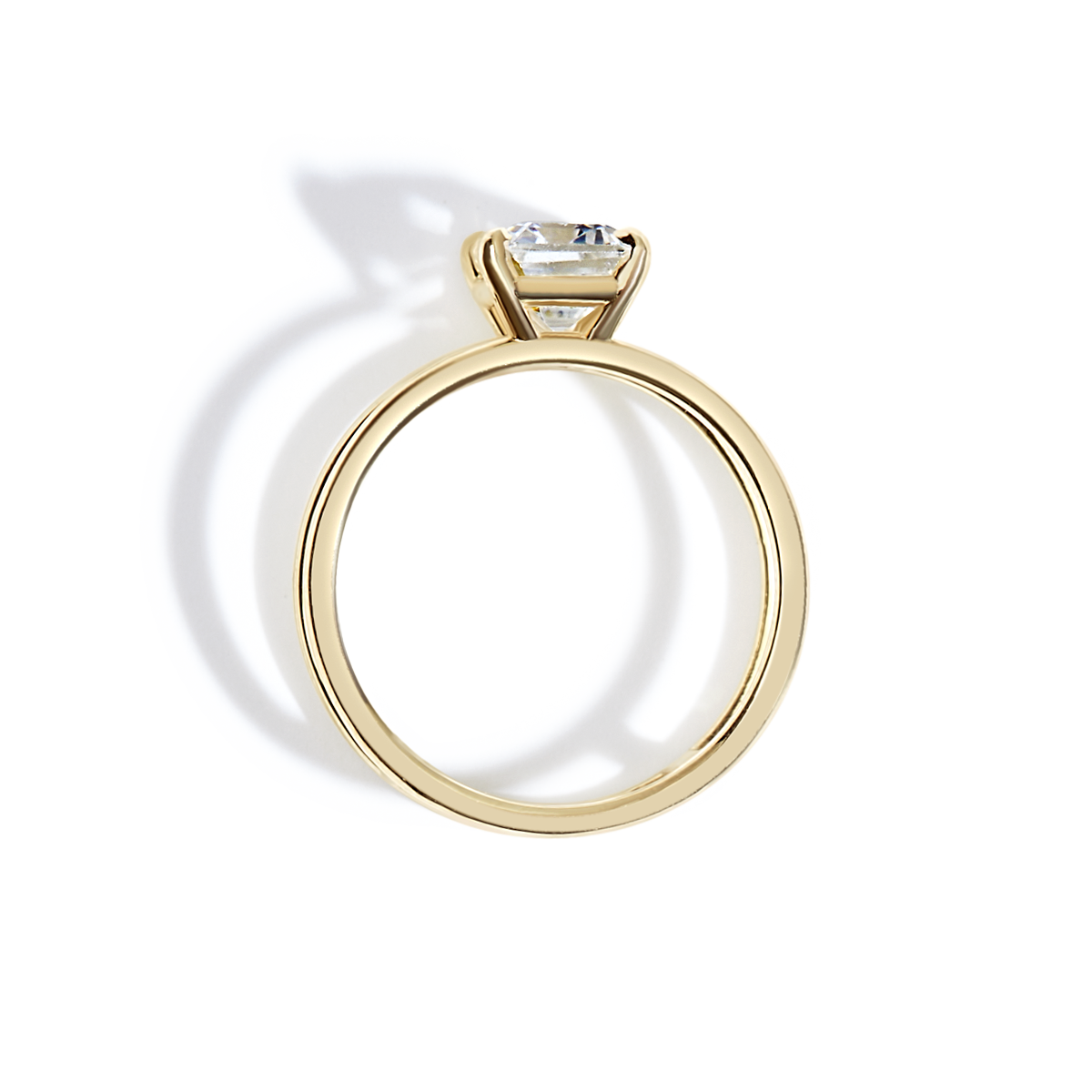 Emerald Cut Double Band Engagement Ring