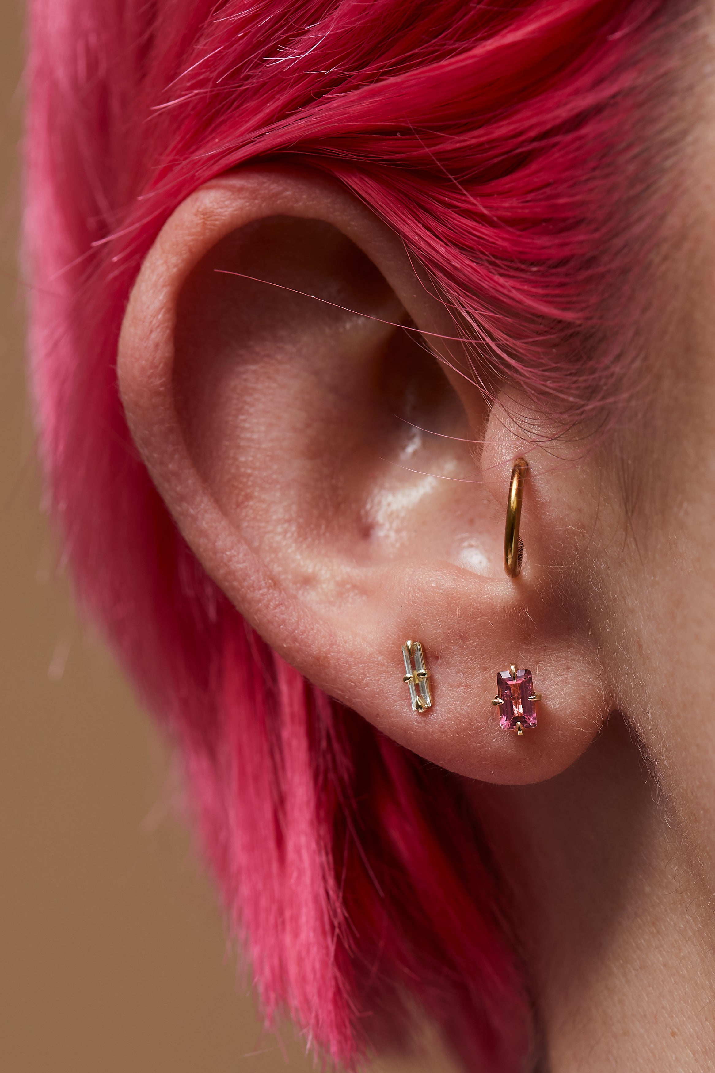 Elvin Baguette Diamond Studs