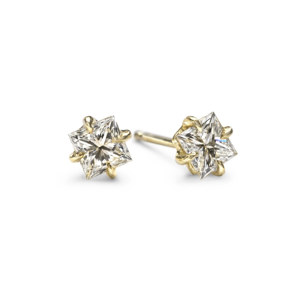#color_14K Yellow Gold Princess Studs