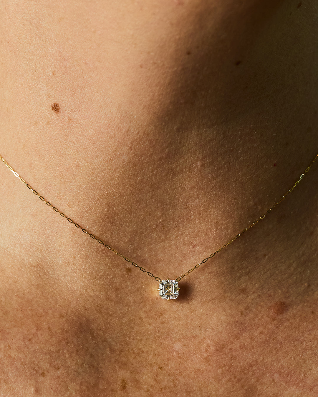 Asscher Solitaire Diamond Pendant