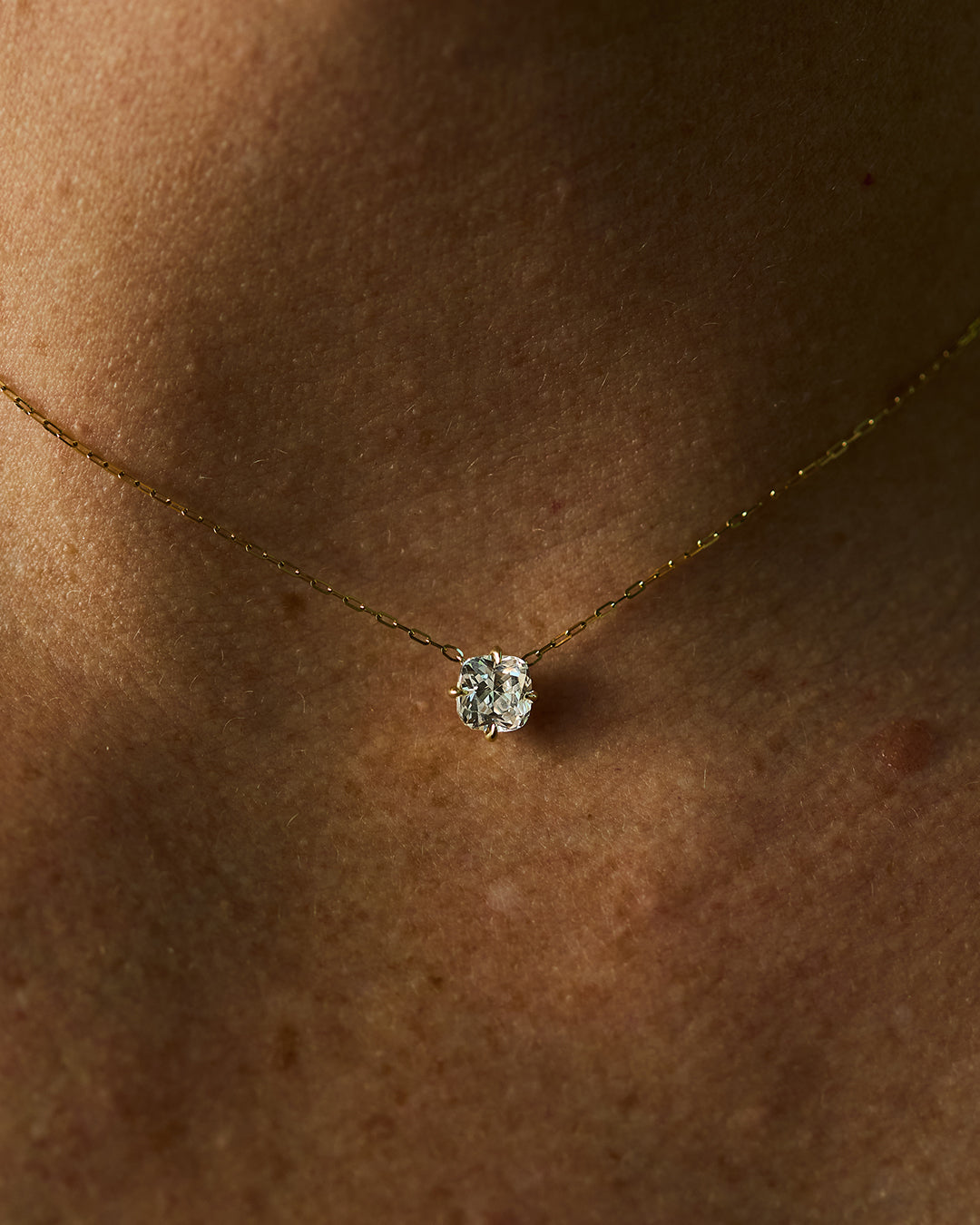 Cushion Diamond Solitaire Pendant