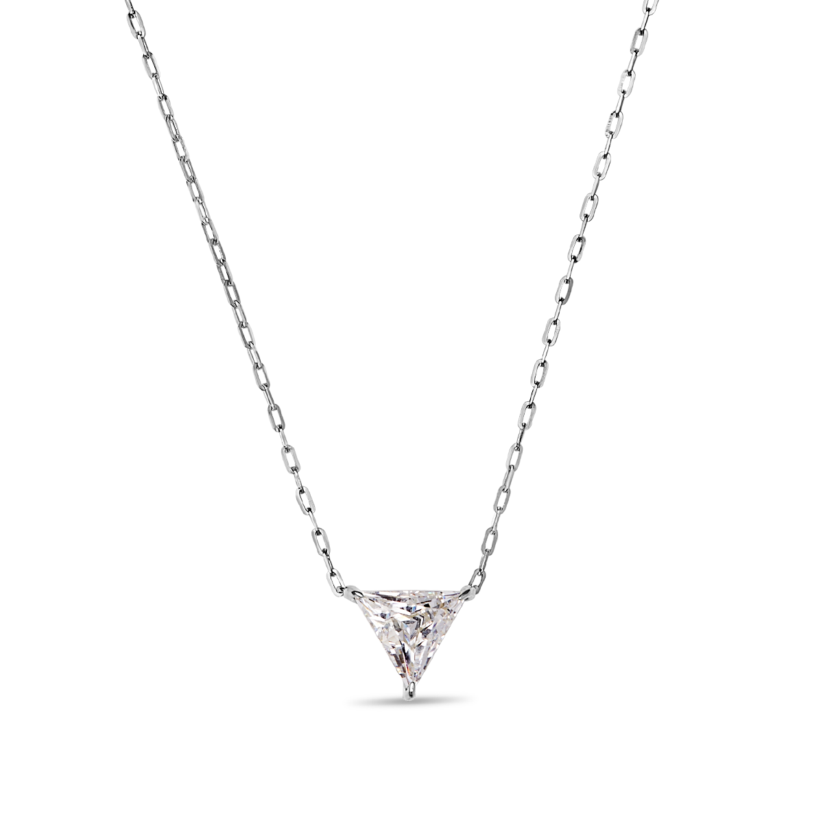 Designer #color_14K White Gold #color_Platinum Trillion Trilliant Diamond Pendant