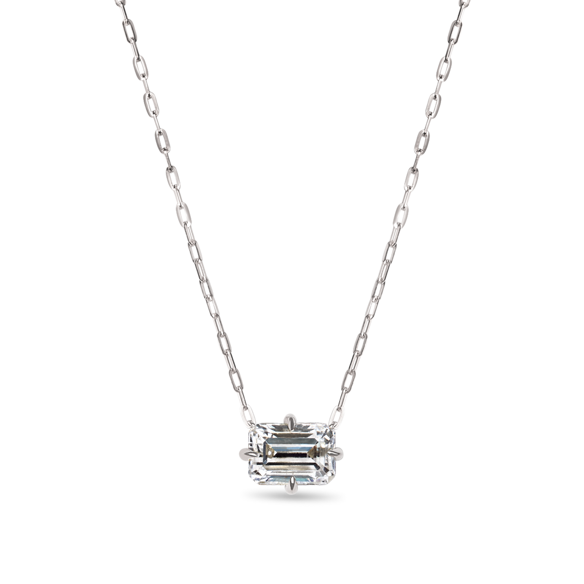 Emerald Cut Diamond Solitaire Pendant