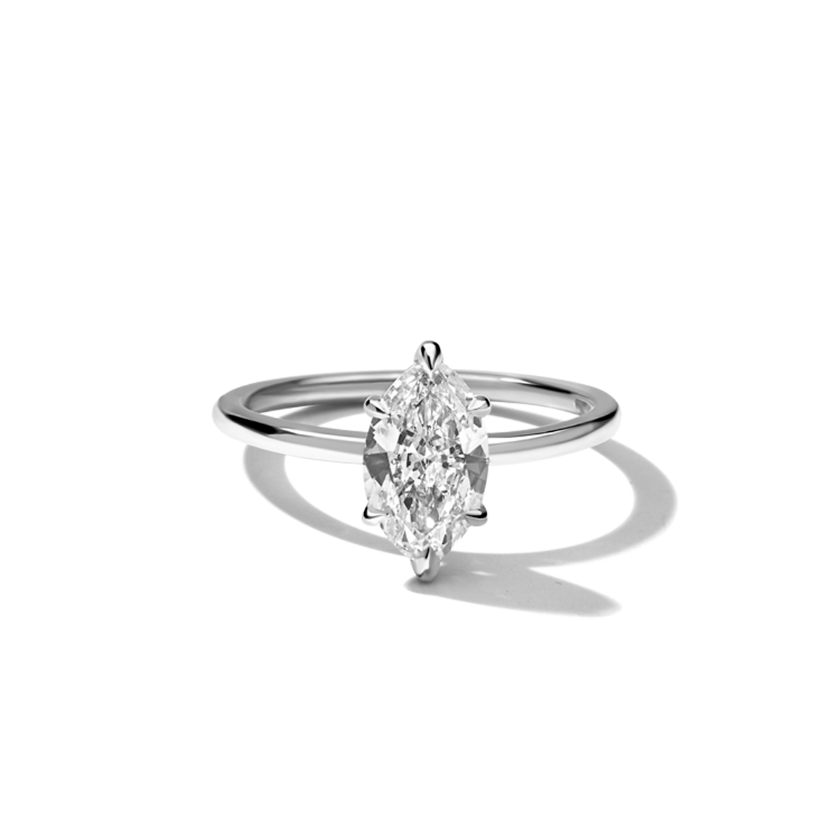 #color_18K White Gold #color_Platinum marquise Engagement Ring