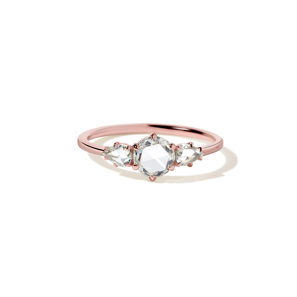 #color_18K Rose Gold Rose Cut Diamonds Trio