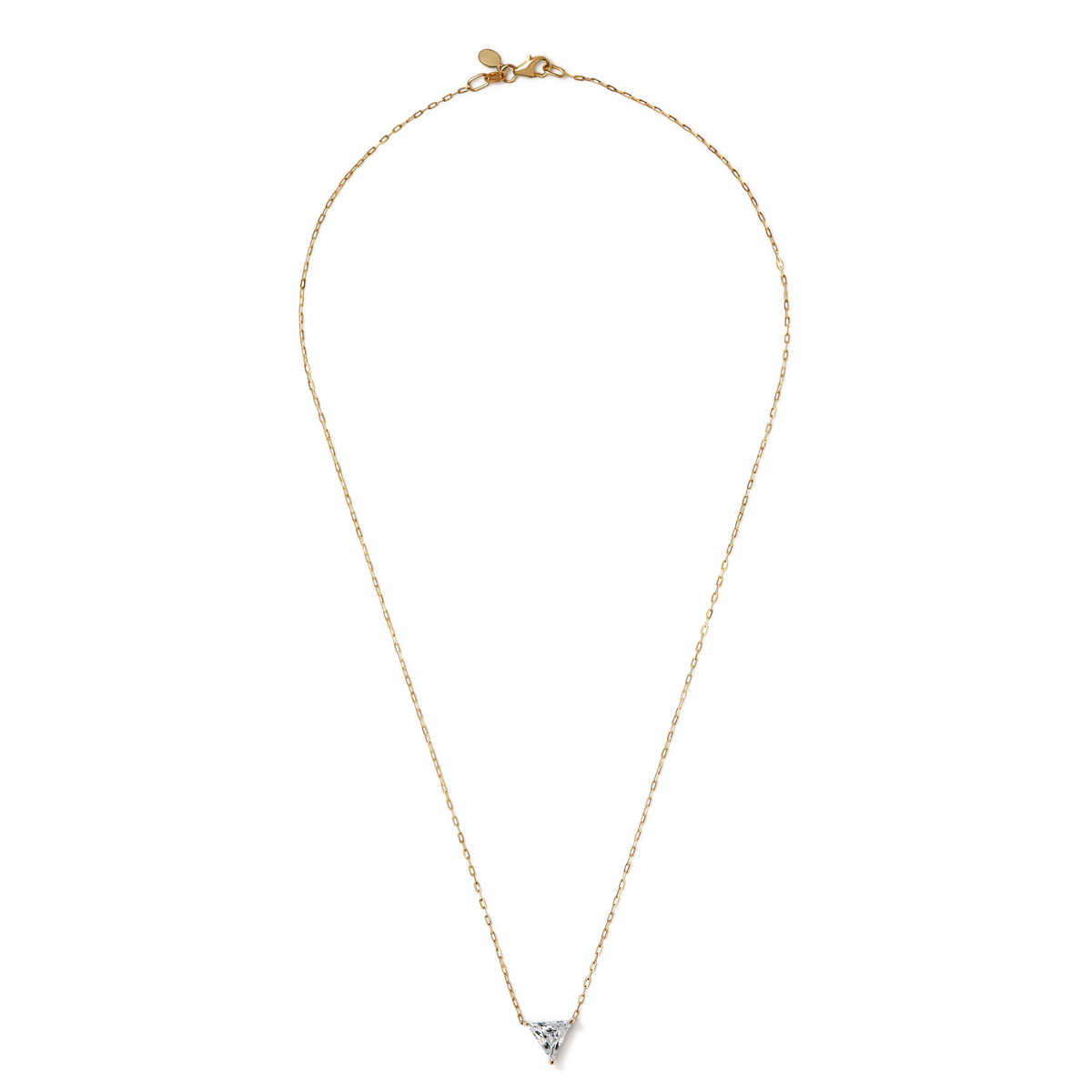 Designer 14K Gold Trillion Trilliant Diamond Pendant