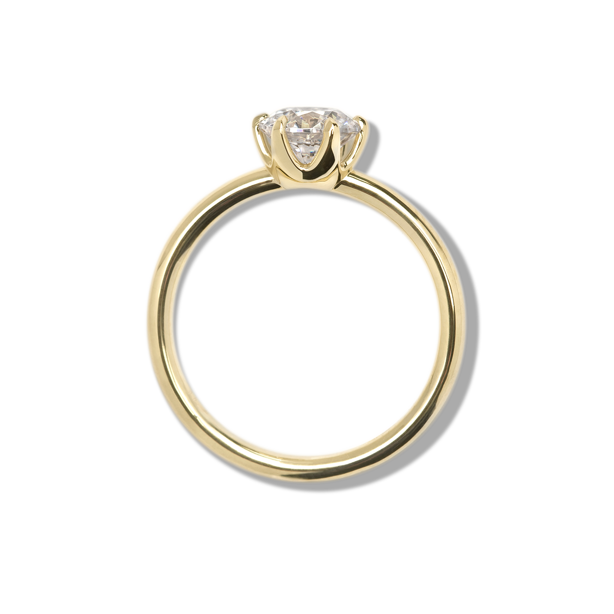 #color_18K Yellow Gold Chispa Round Engagement Ring