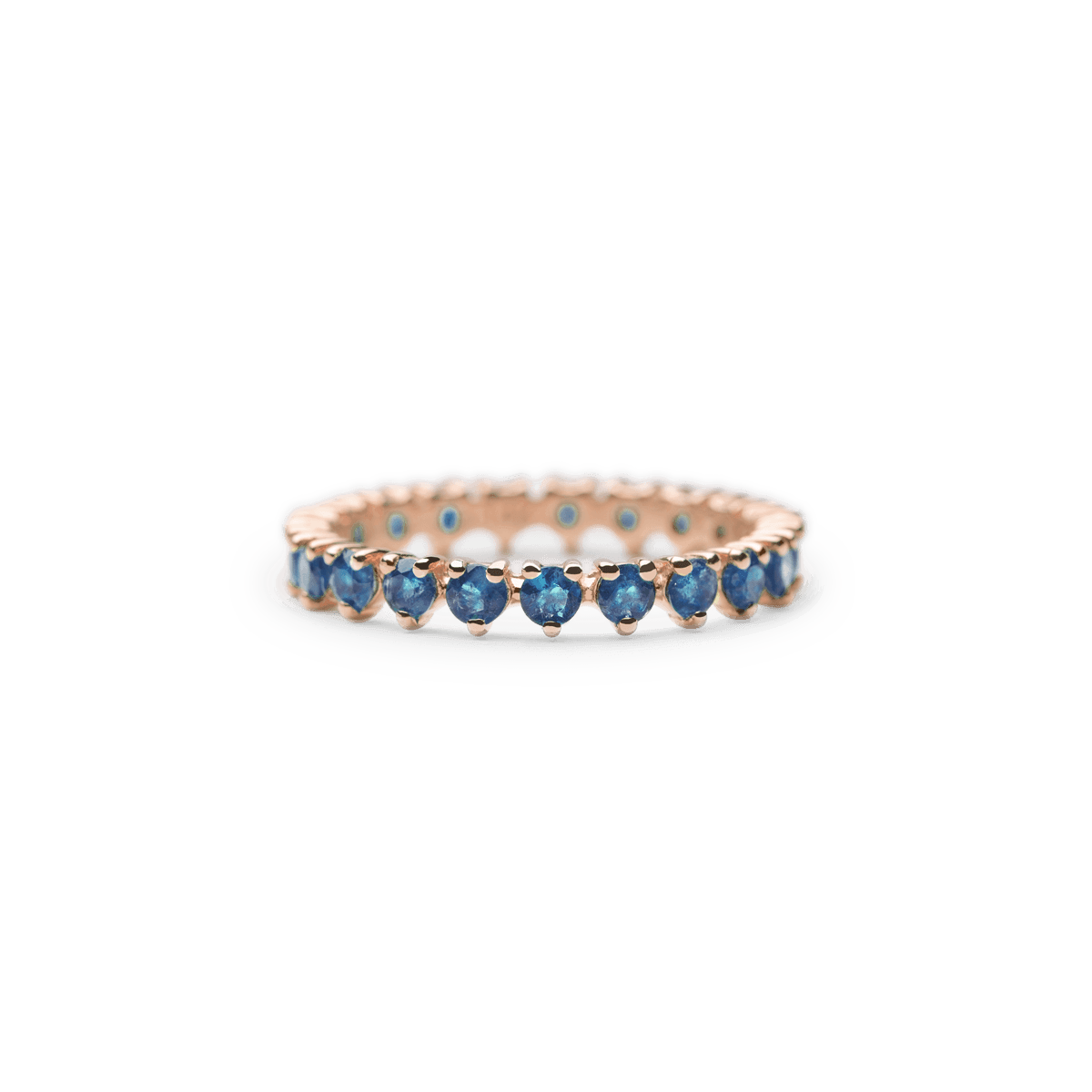 #color_14K Rose Gold Blue Sapphire Eternity Band