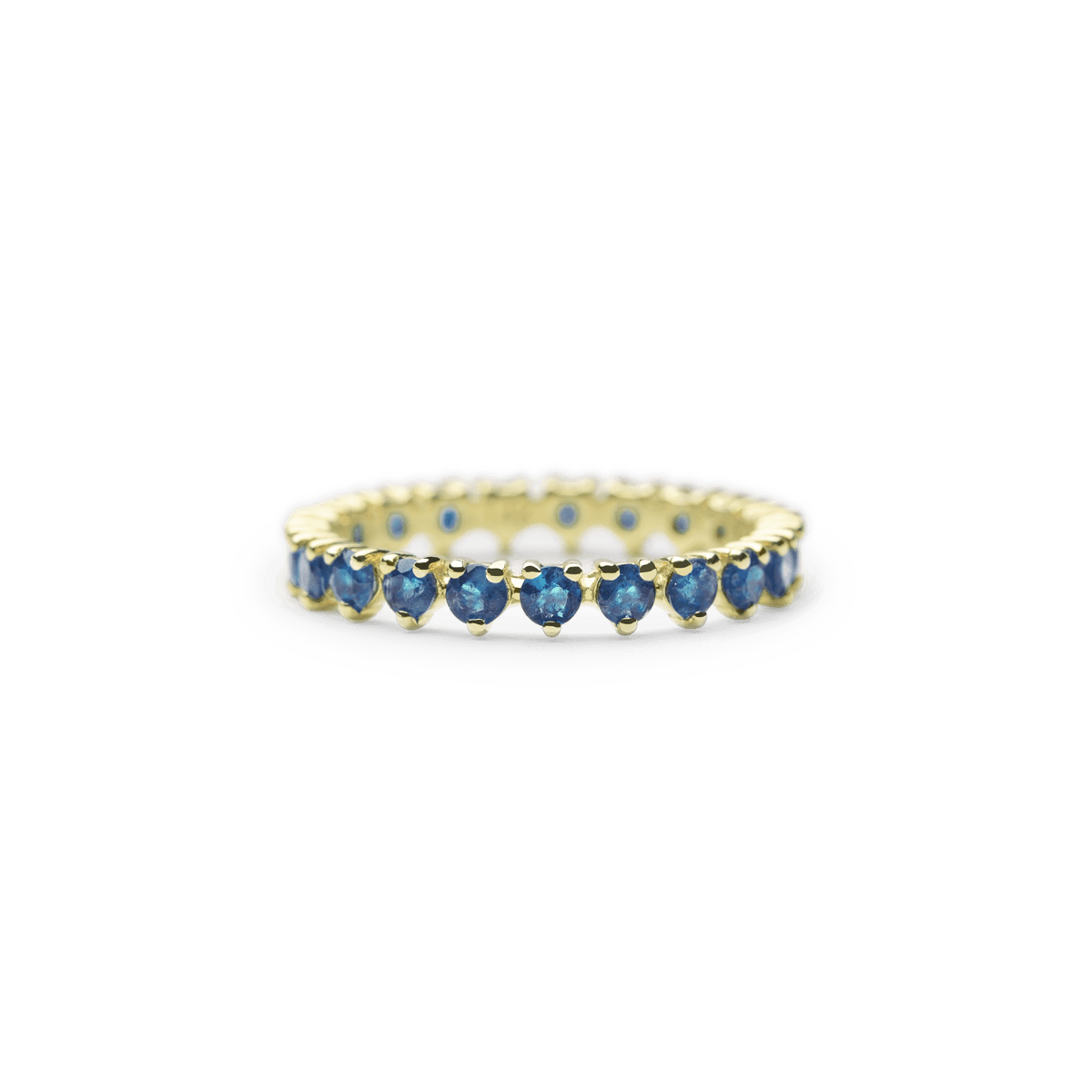 #color_14K Yellow Gold Blue Sapphire Eternity Band