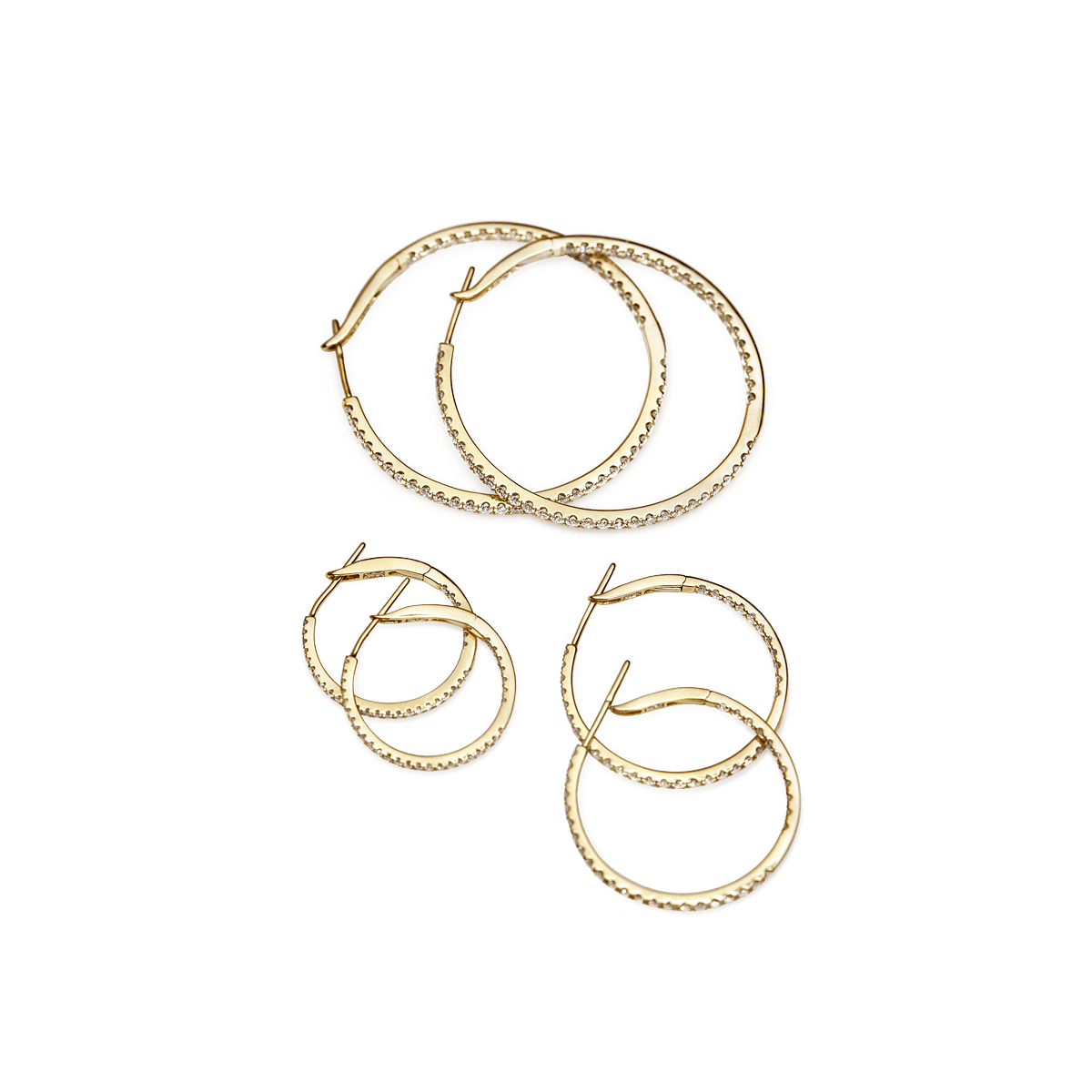 #color_14K Yellow Gold In and Out Diamond Hoops
