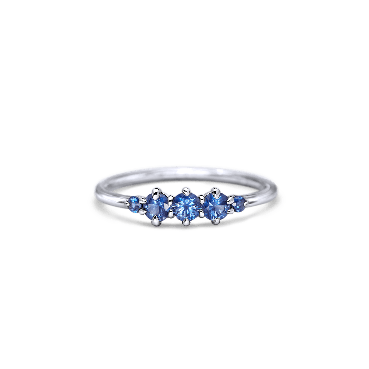 14K White Gold Blue Sapphire Fashion Ring
