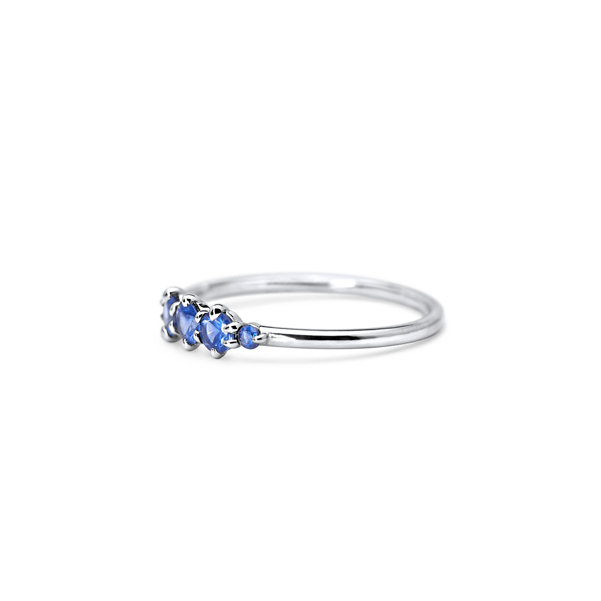14K White Gold Blue Sapphire Fashion Ring
