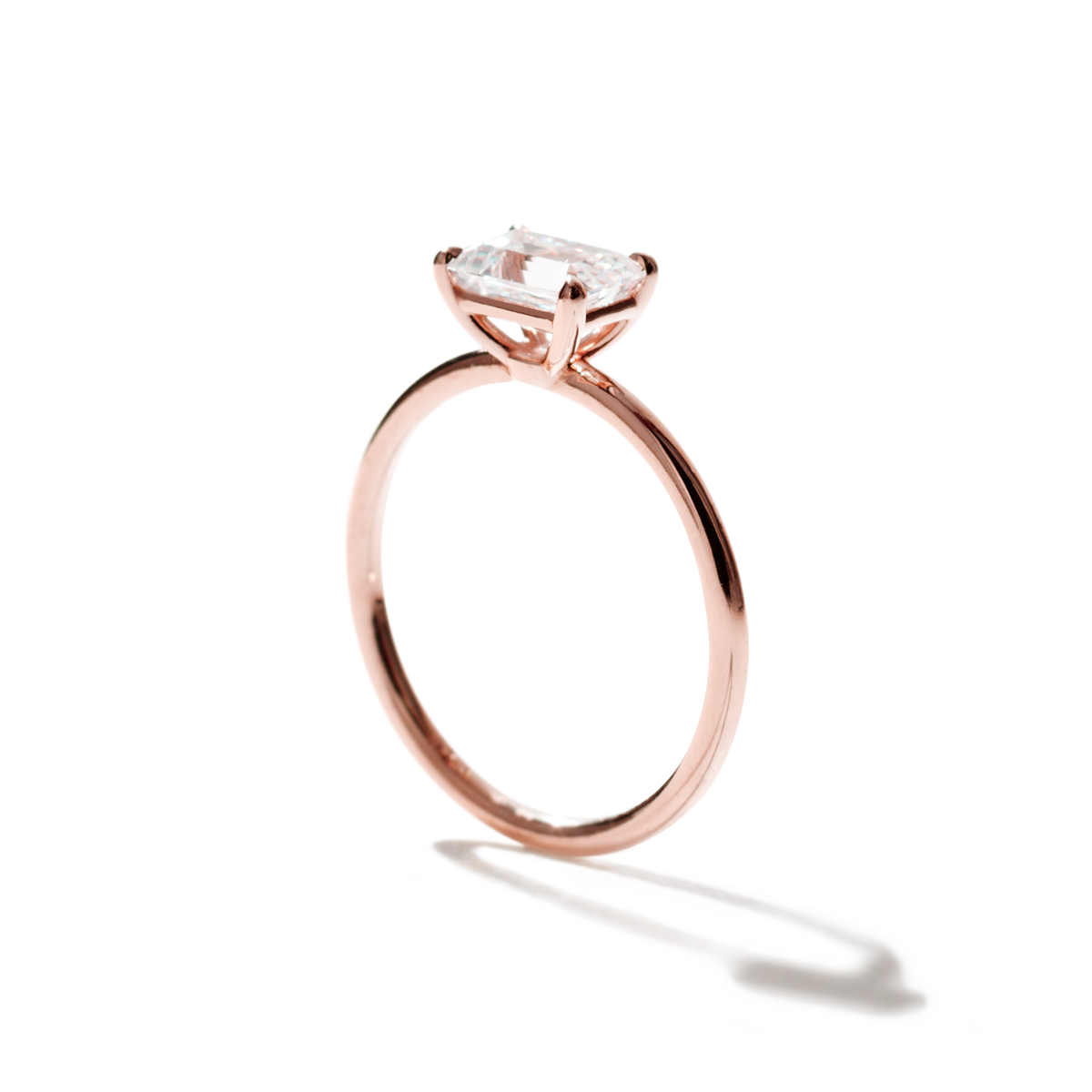 ILA Emerald #color_18K Rose Gold Engagement Ring East West