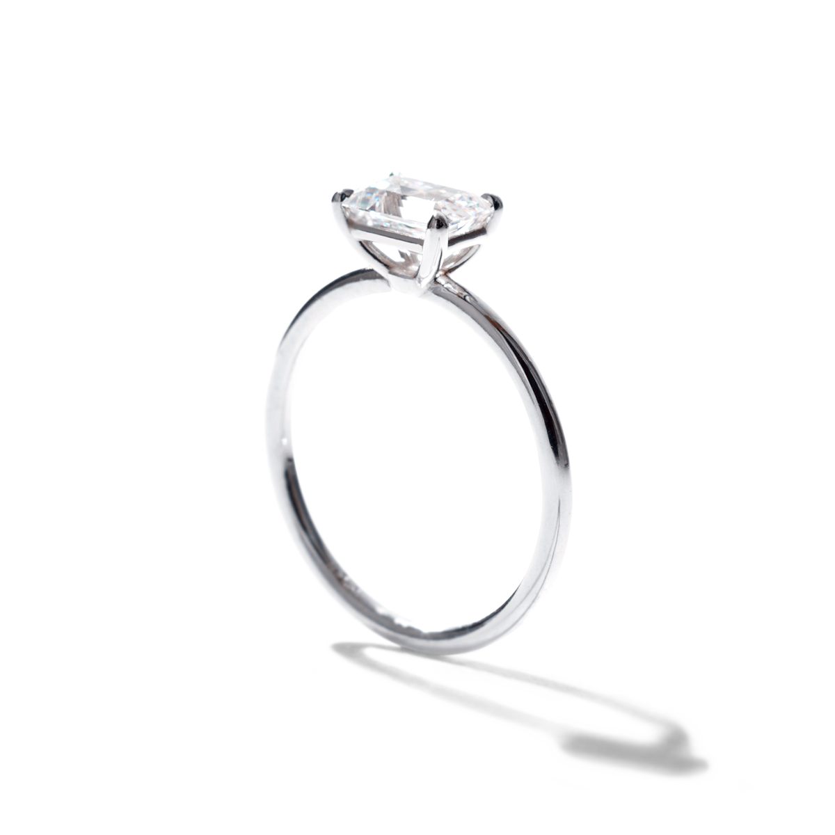 ILA Emerald Radiant #color_18K White Gold #color_Platinum Engagement Ring East West