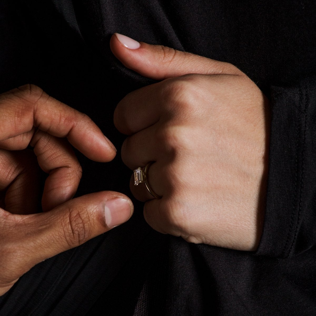 ILA Emerald Engagement Ring East West