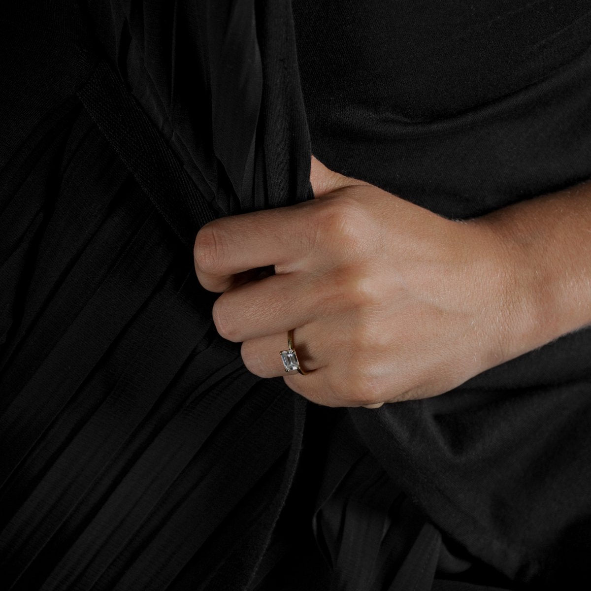 ILA Emerald Engagement Ring East West