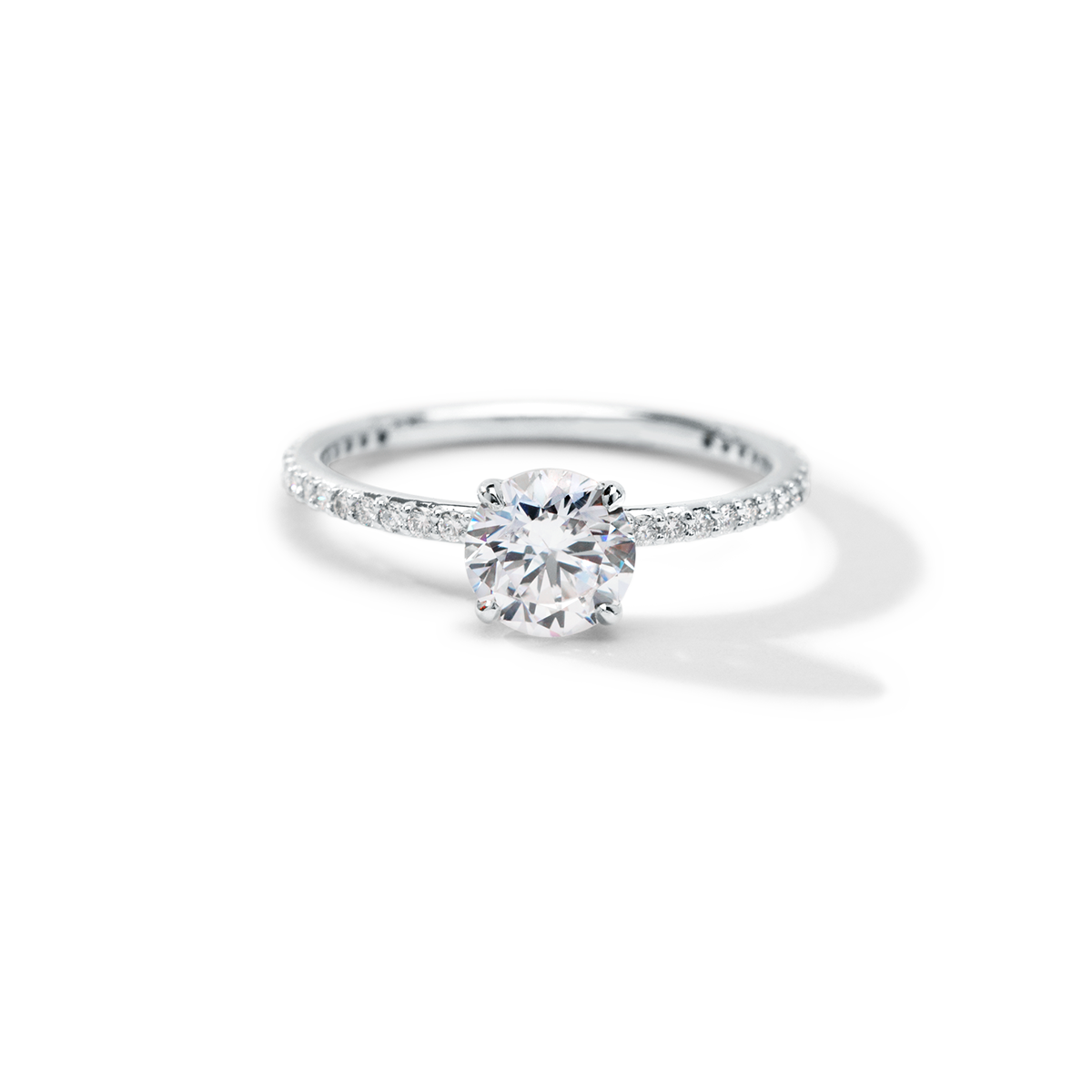 #color_18K White Gold #color_Platinum Round Pave Solitaire Engagement Ring