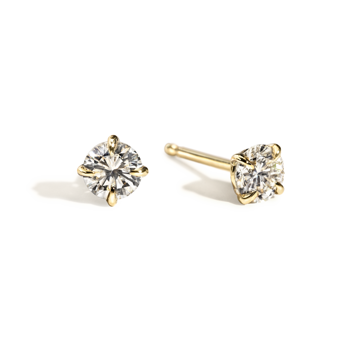 #color_14K Yellow Gold Round Diamond 4 Prong Stud
