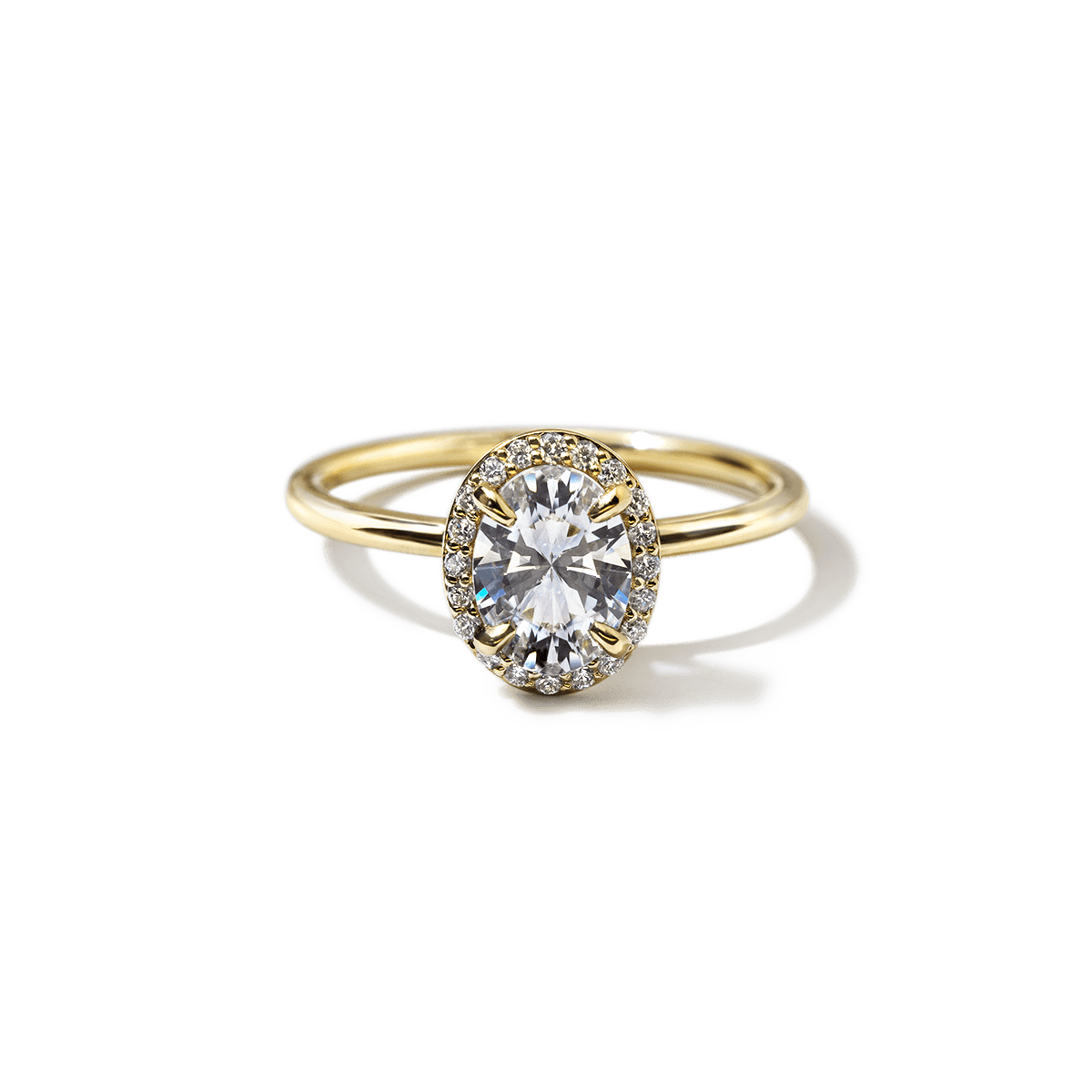 #color_18K Yellow Gold Oval Halo Engagement Ring