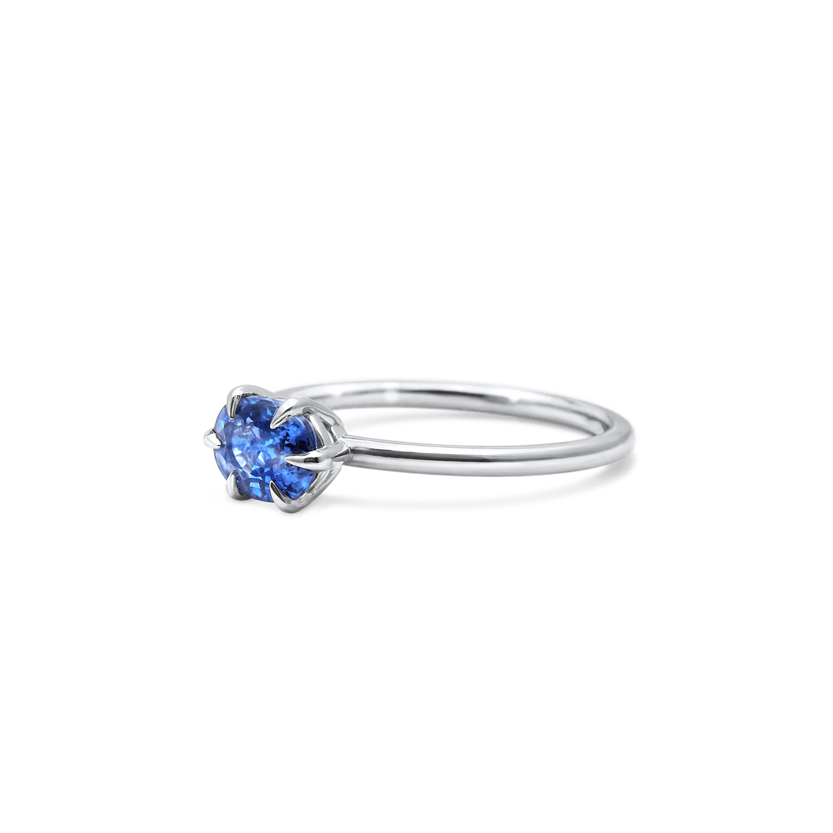 #color_18K White Gold #color_Platinum Blue Sapphire Oval Ring