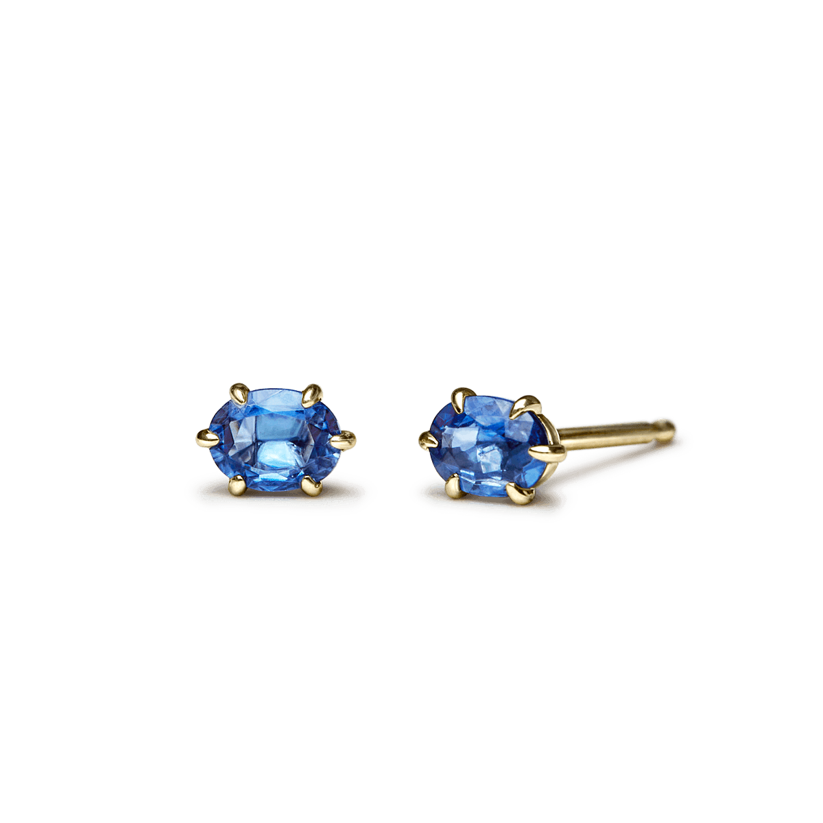 #color_14K Yellow Gold Oval Blue Sapphire Studs