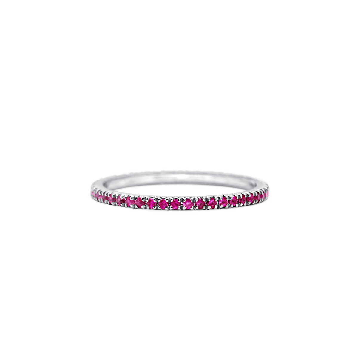 14K White Gold Ruby Eternity Ring