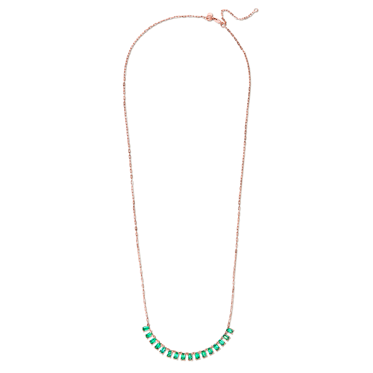 #color_14K Rose Gold Green Emerald Necklace
