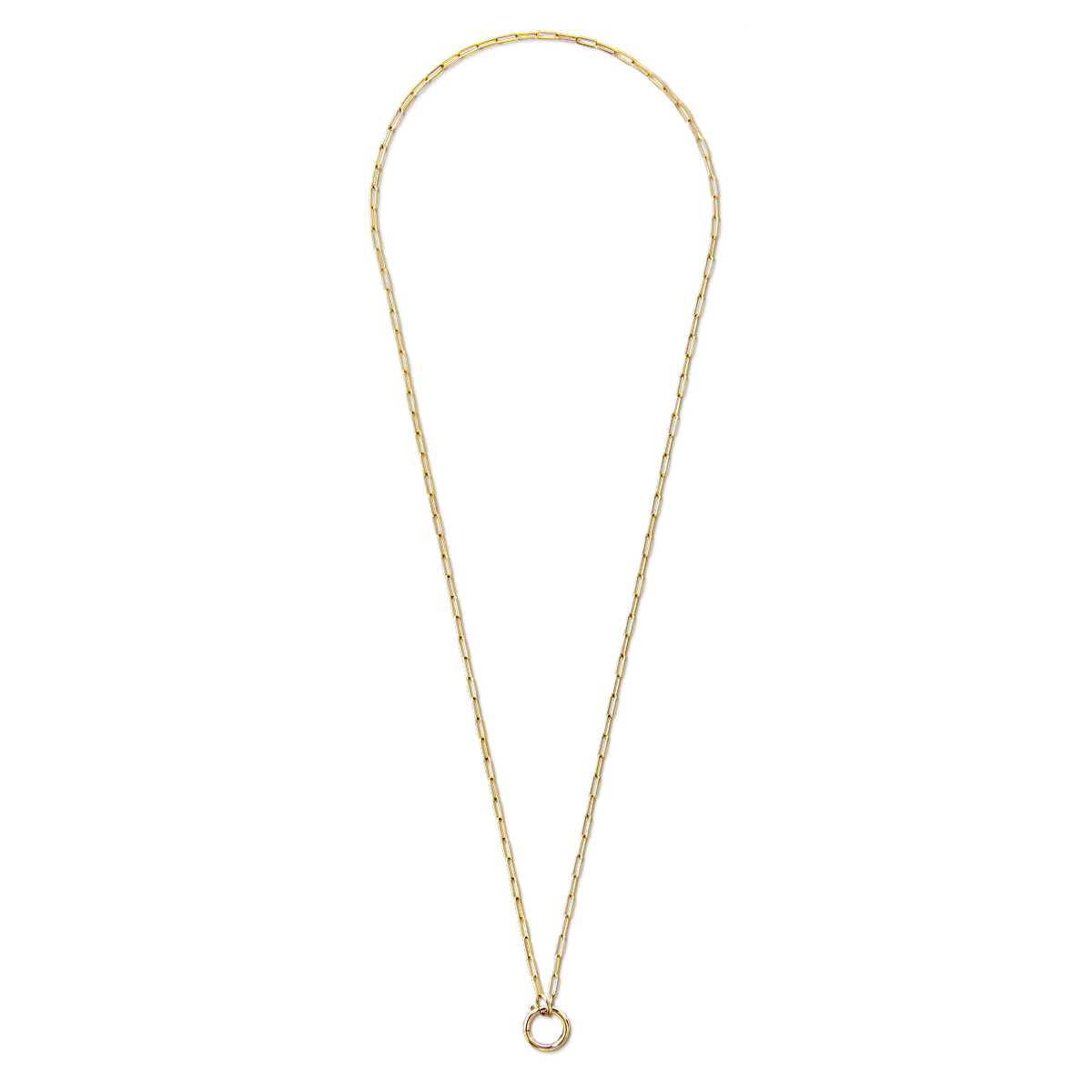 #color_14K Yellow Gold 18" paperclip chain with lariat petite with hinged jump ring connector