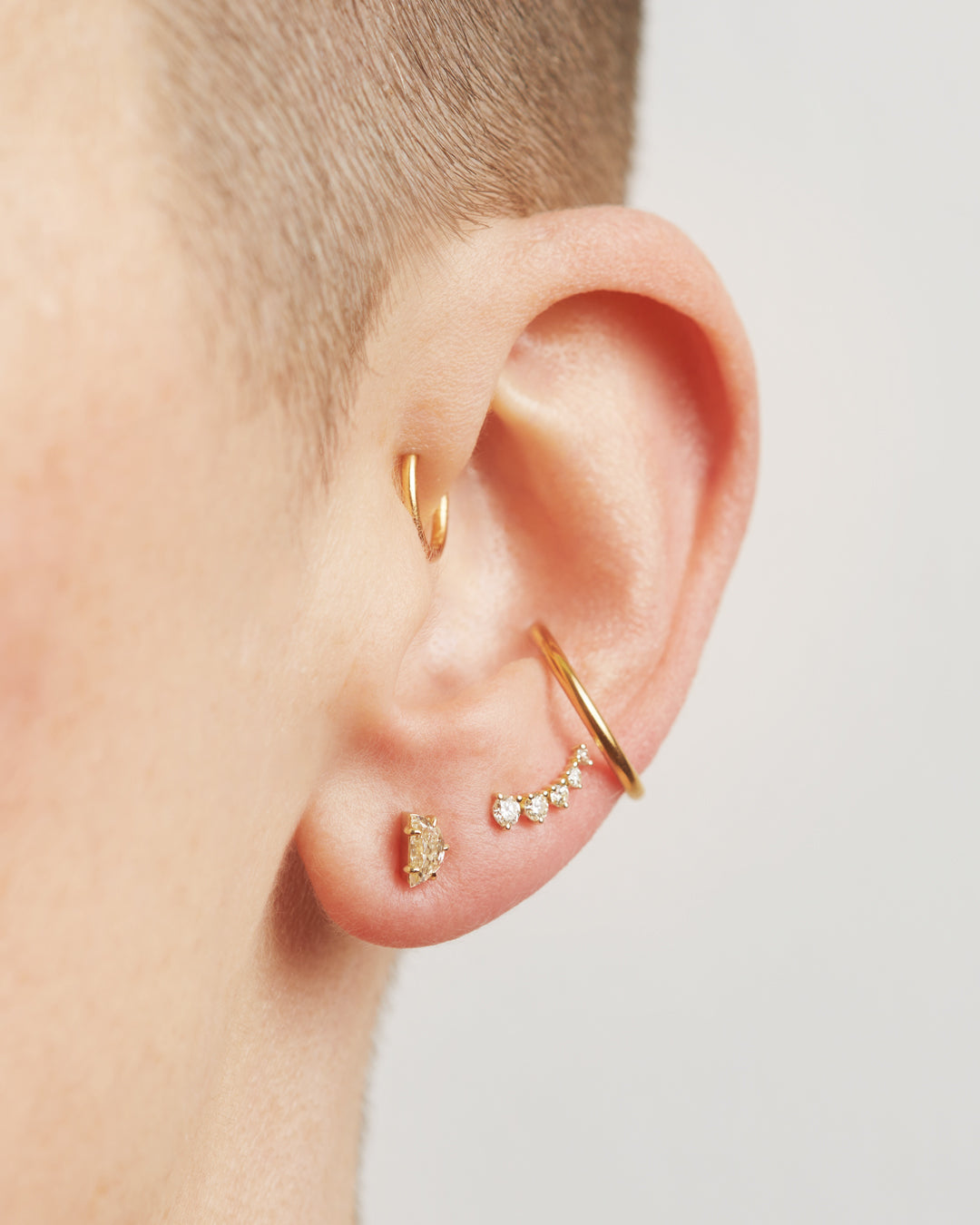 Half Moon Diamond Studs