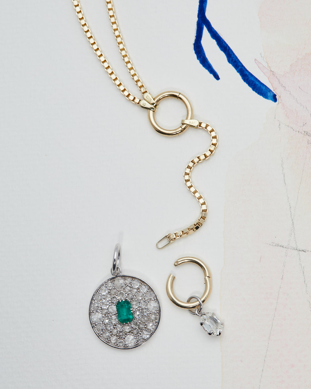 18" box chain with lariat midi with hinged jump ring connector