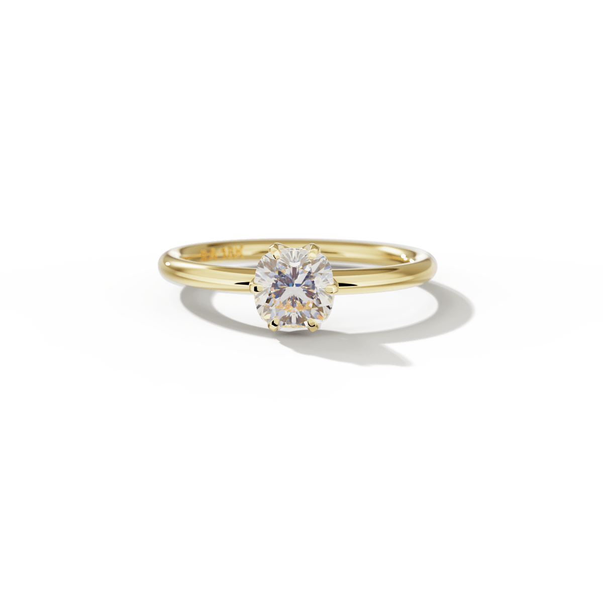 #color_18K Yellow Gold Chispa Cushion Engagement Ring
