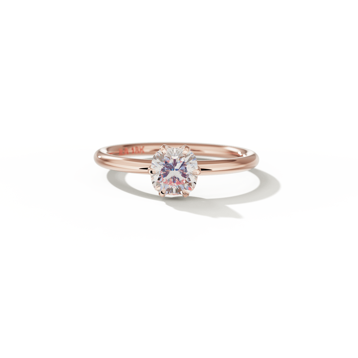 #color_18K Rose Gold Chispa Cushion Engagement Ring