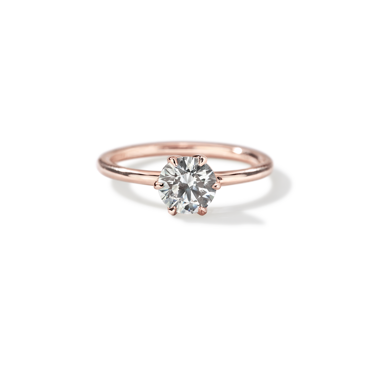 #color_18K Rose Gold Chispa Round Engagement Ring
