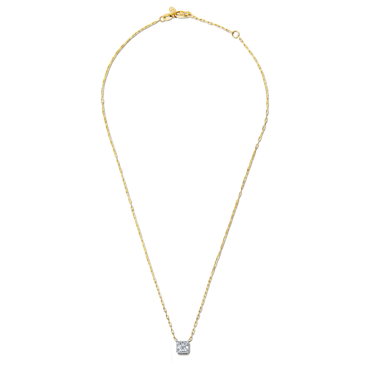#color_14K Yellow Gold Asscher Diamond Lab Grown Pendant