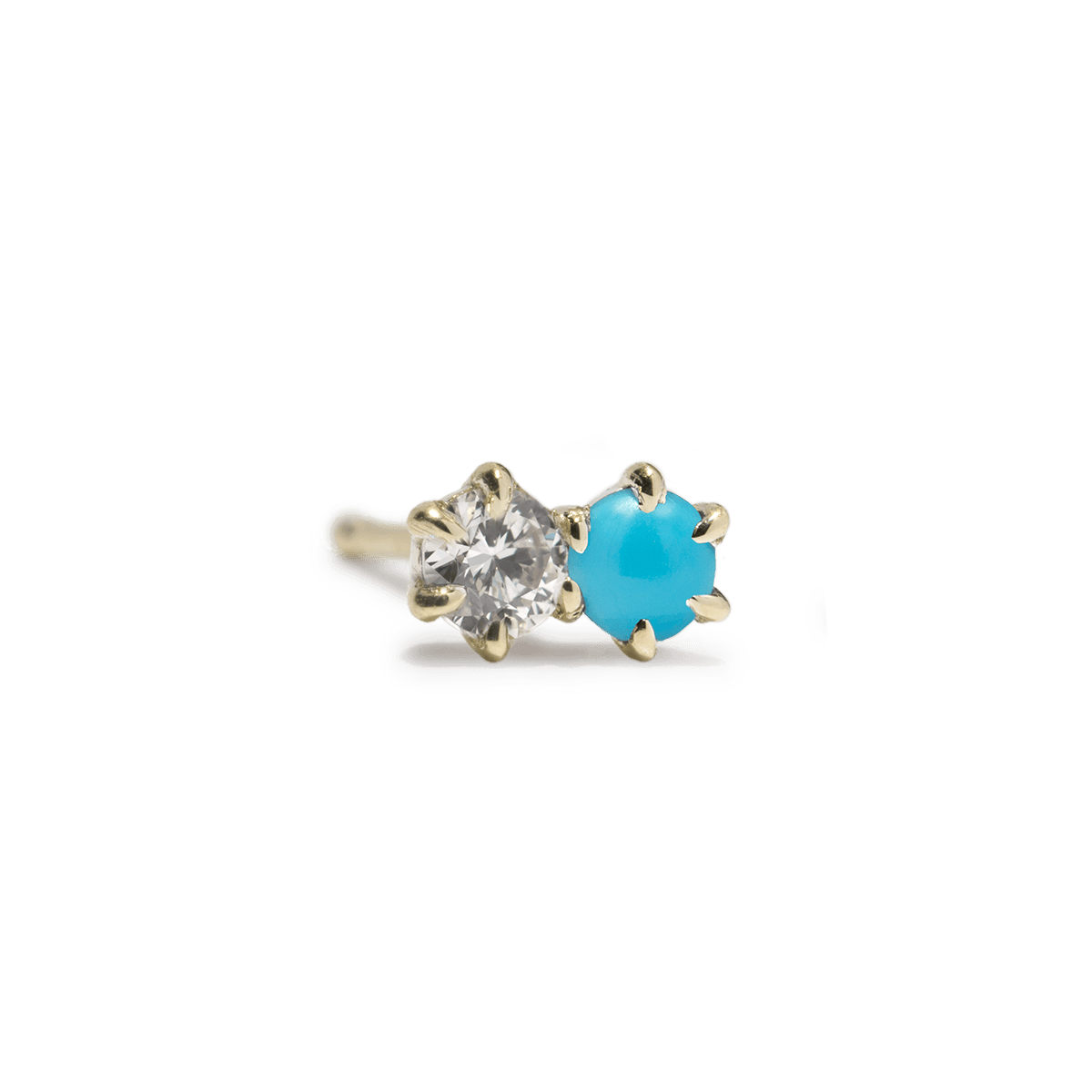 Duo Turquoise & Diamond Stud