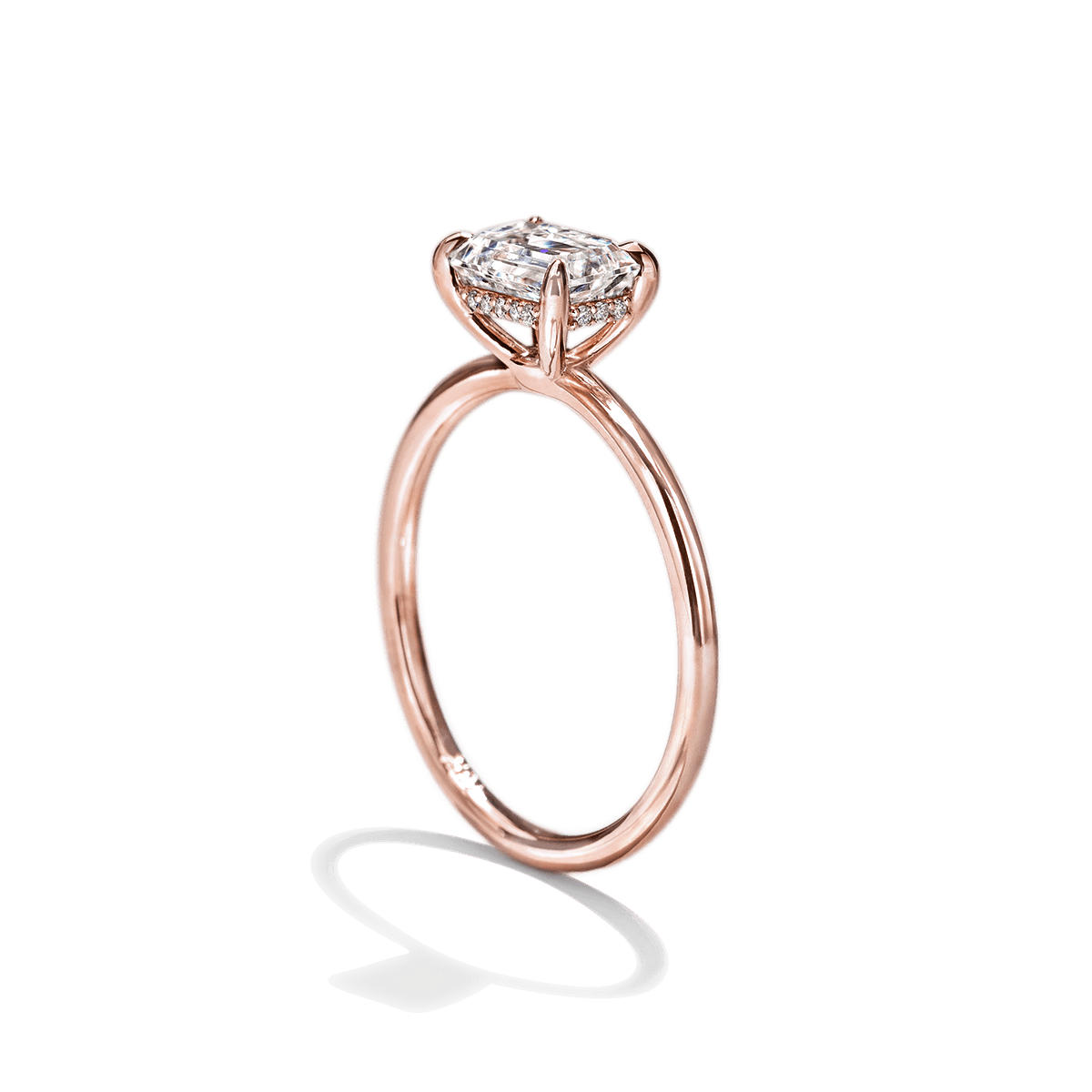 #color_18K Rose Gold Emerald Engagement Ring