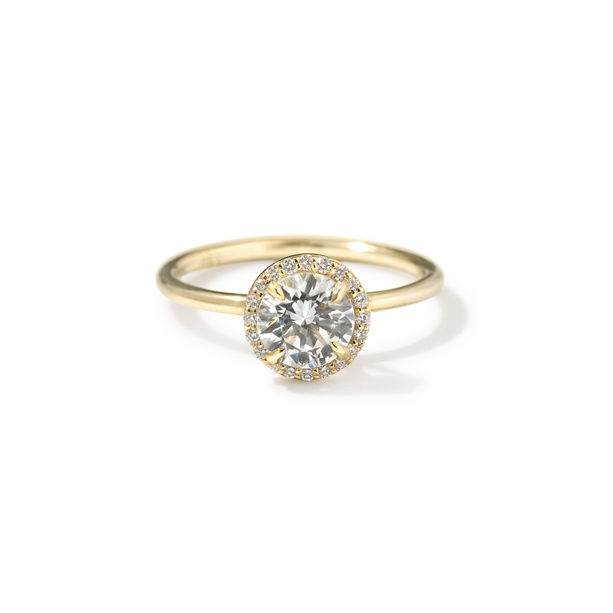 #color_18K Yellow Gold Round Halo Engagement Ring
