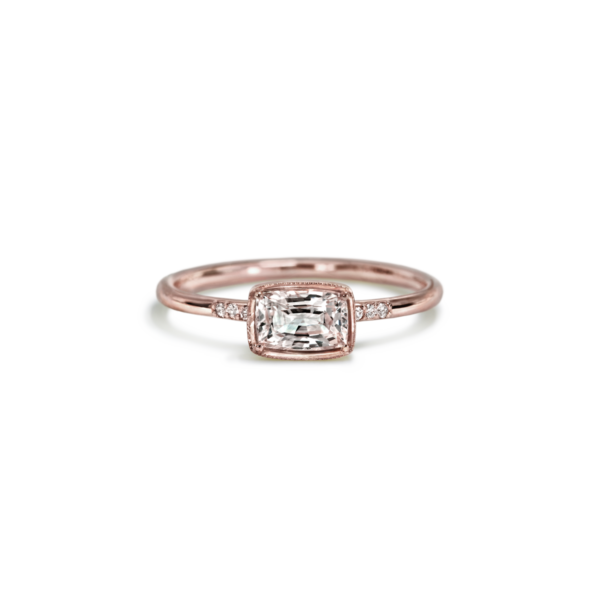 #color_14K Rose Gold Karina Diamond White Sapphire Ring