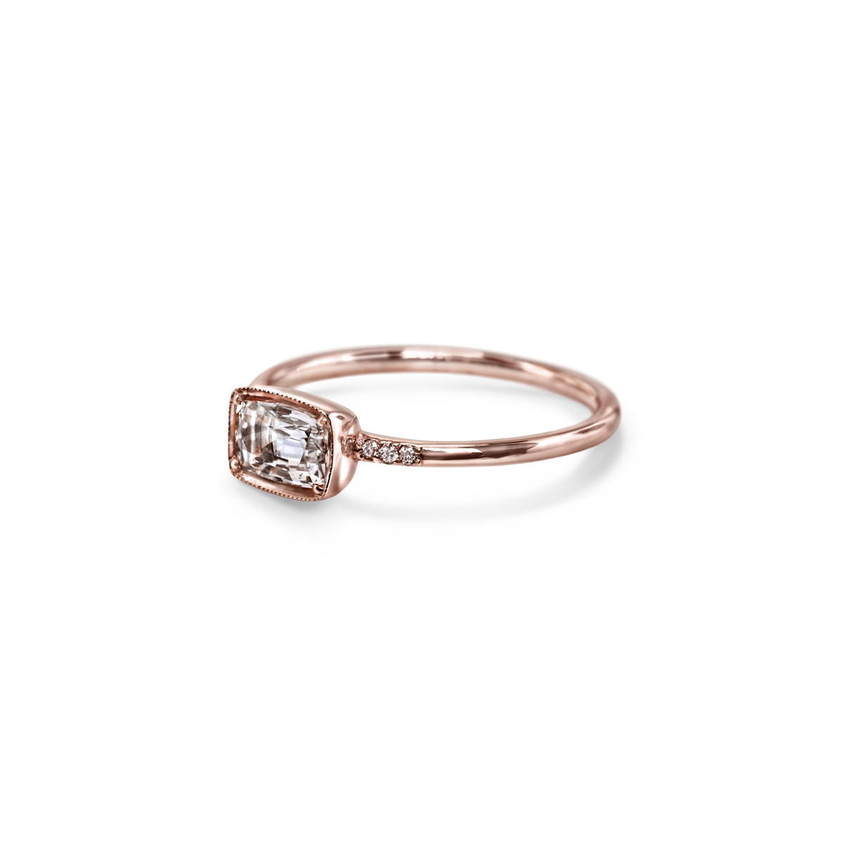 #color_14K Rose Gold Karina Diamond White Sapphire Ring