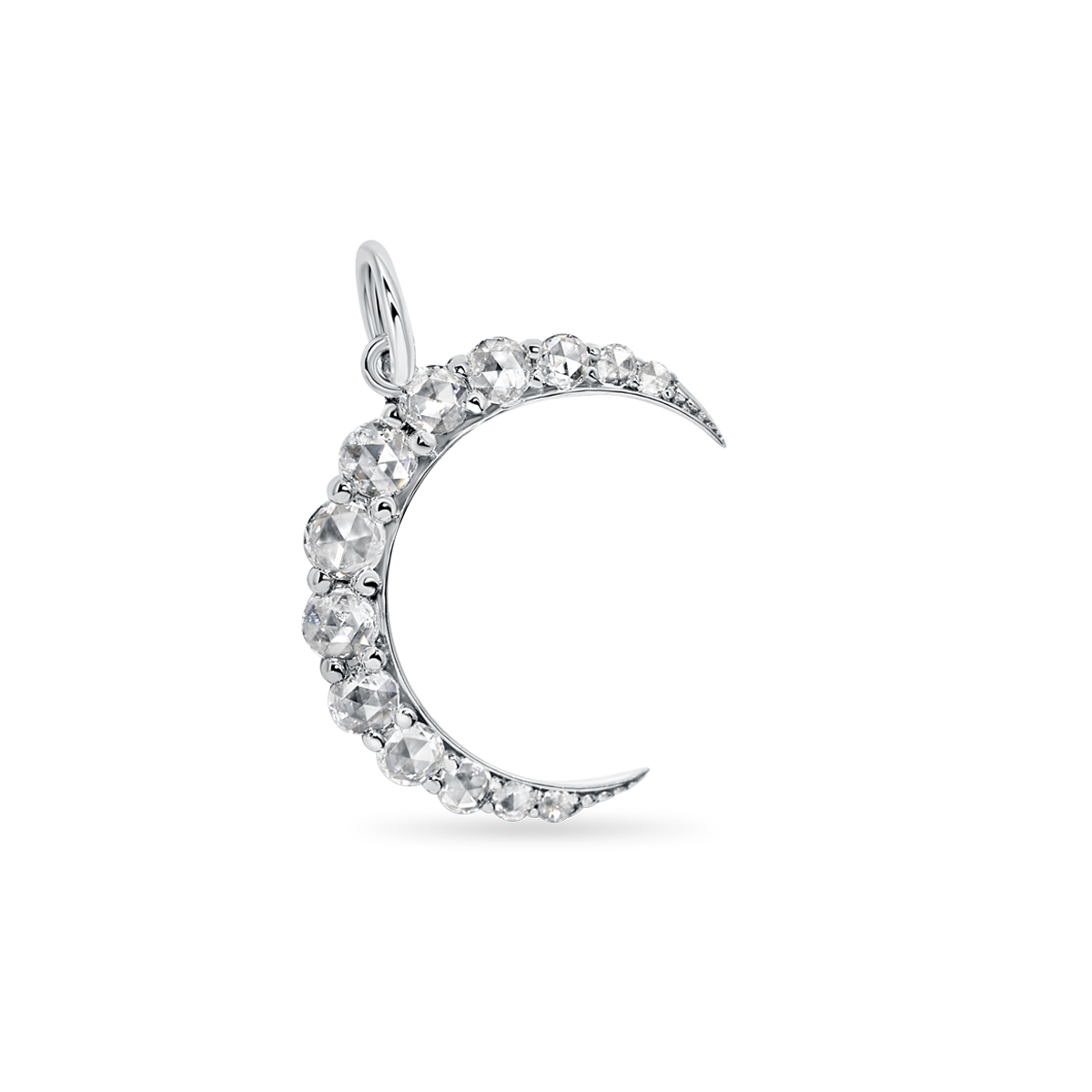 Waning Moon Rose Cut Diamond Pendant