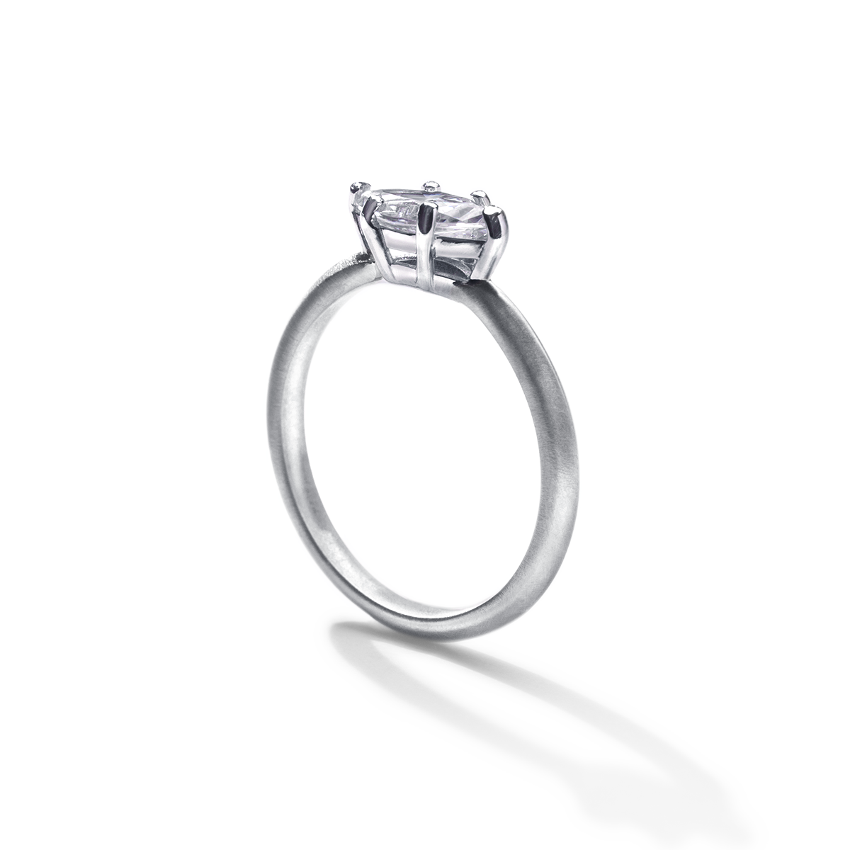 Platinum Marquise Engagement Ring East West