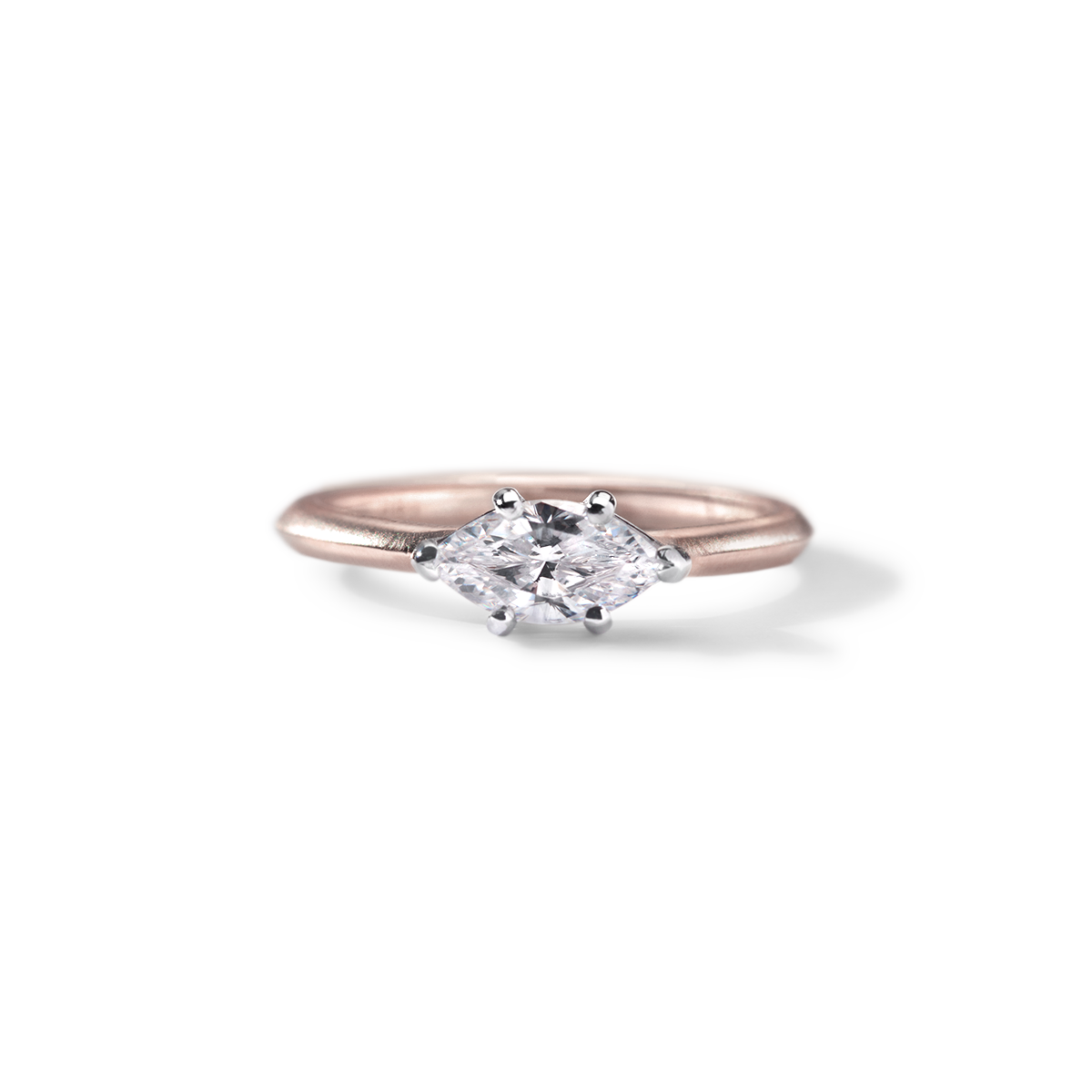 #color_18K Rose Gold Marquise Engagement Ring East West