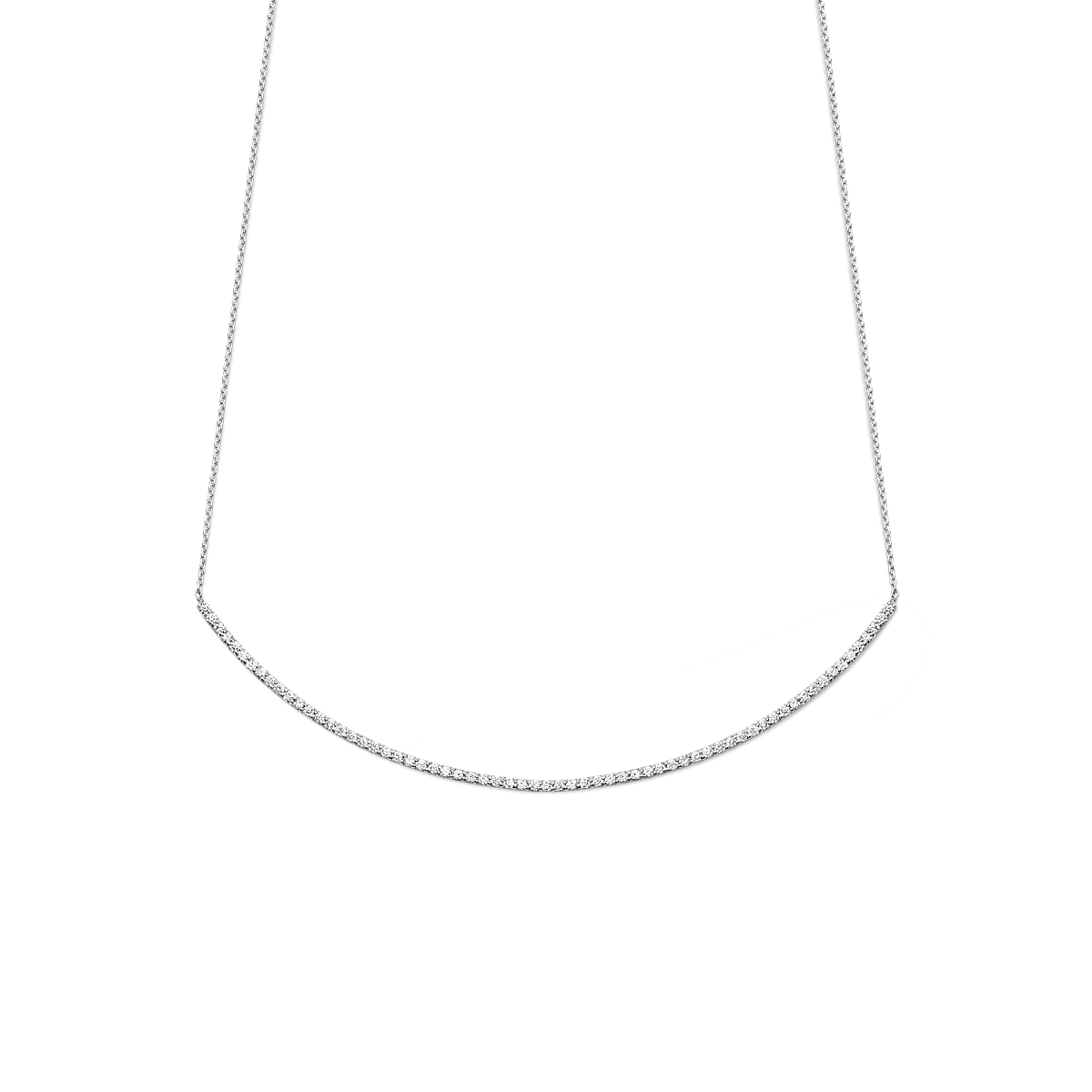 14K White Gold Selma diamond bar necklace
