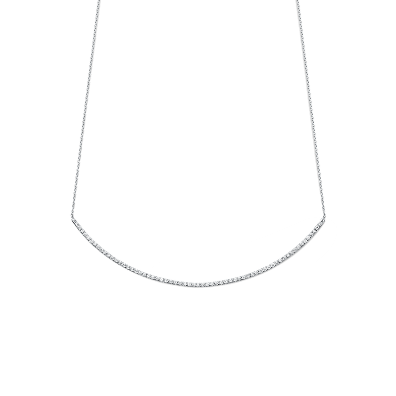 14K White Gold Selma diamond bar necklace
