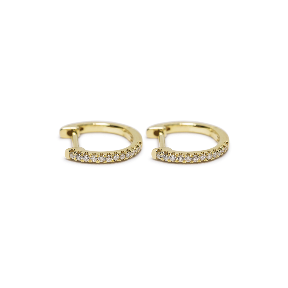 #color_14K Yellow Gold Huggie Diamond Hoops