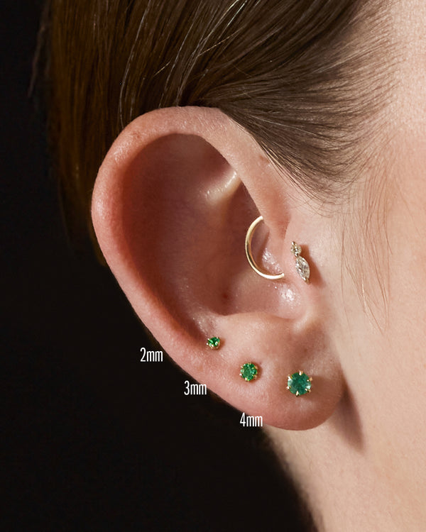 Emerald Round Studs